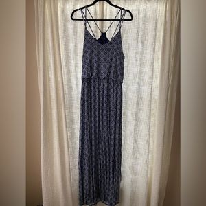 Women’s skinny strap blue summer dress.